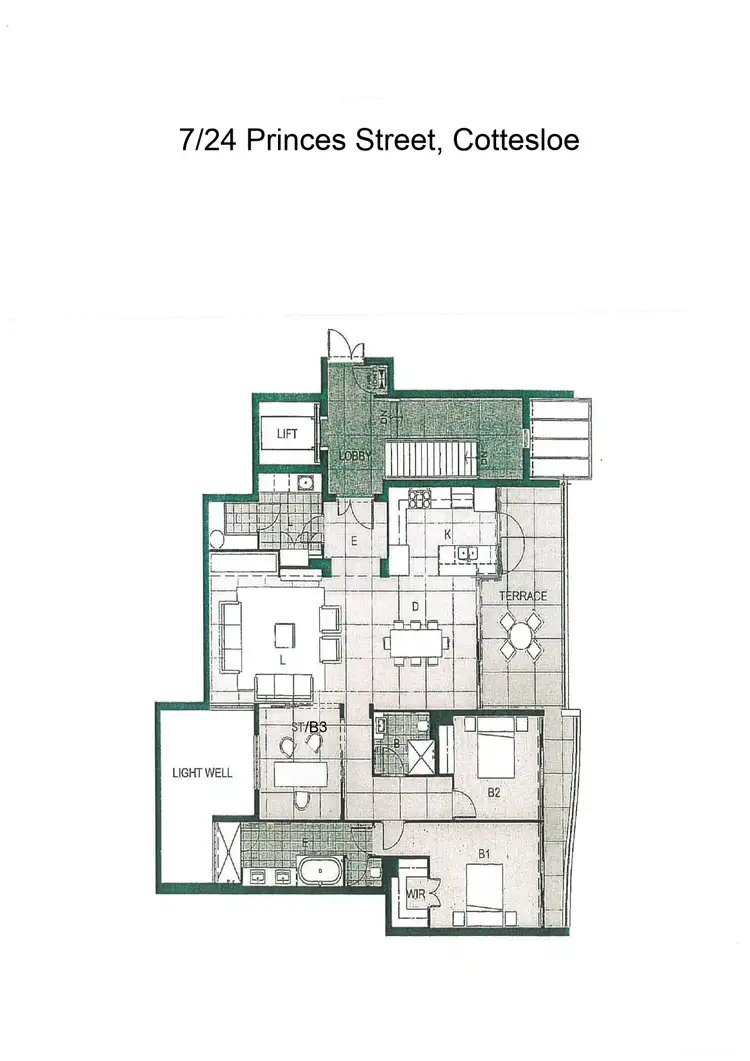 Floorplan of Homely apartment listing, 7/24 Princes Street, Cottesloe WA 6011