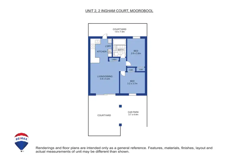 Floorplan of Homely unit listing, 2/2 Ingham Court, Mooroobool QLD 4870