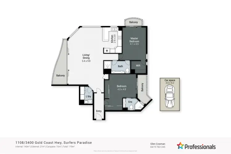 Floorplan of Homely apartment listing, 1108/3400-3420 Surfers Paradise Boulevard, Surfers Paradise QLD 4217