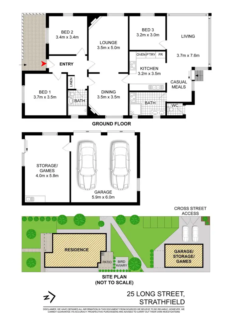 Floorplan of Homely house listing, 25 LONG STREET, Strathfield NSW 2135