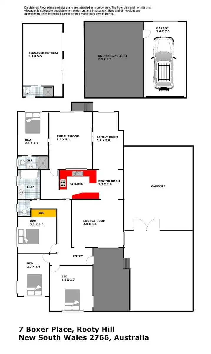 Floorplan of Homely house listing, 7 Boxer Place, Rooty Hill NSW 2766