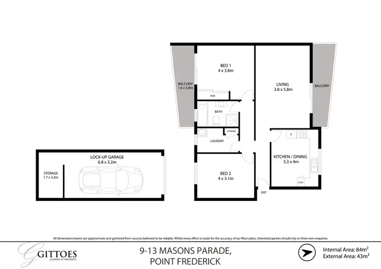 Floorplan of Homely unit listing, 9/13 Masons Parade, Point Frederick NSW 2250