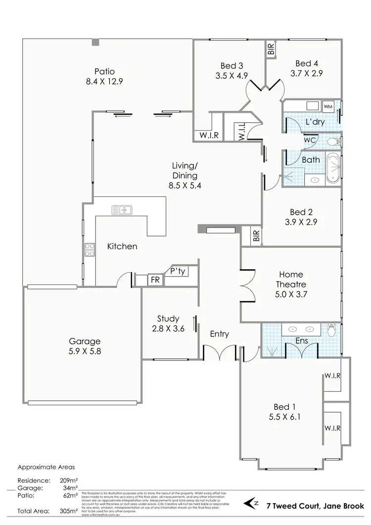 Floorplan of Homely house listing, 7 Tweed Court, Jane Brook WA 6056