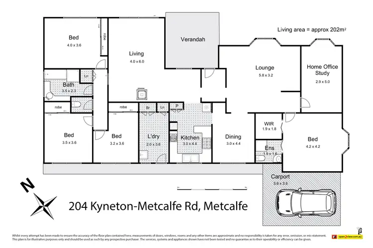 Floorplan of Homely house listing, 204 Kyneton Metcalfe Road, Metcalfe VIC 3448