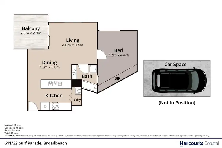 Floorplan of Homely apartment listing, 611/30-34 Surf Parade, Broadbeach QLD 4218