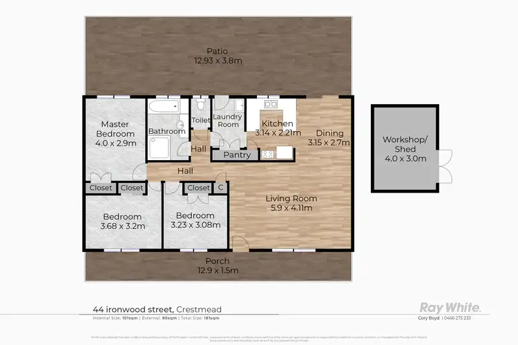 Floorplan of Homely house listing, 44 Ironwood Street, Crestmead QLD 4132