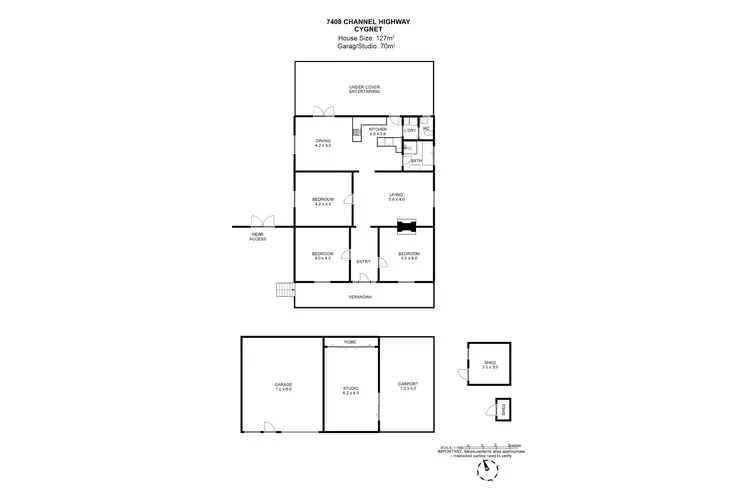 Floorplan of Homely house listing, 7408 Channel Highway, Cygnet TAS 7112