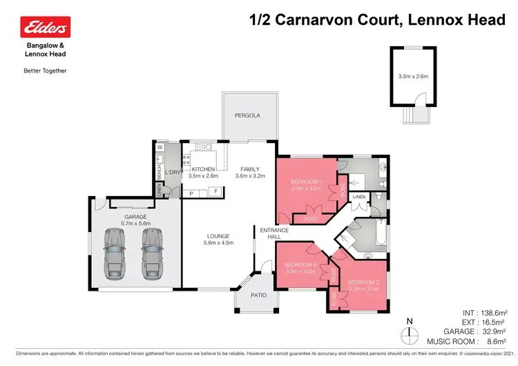 Floorplan of Homely semi-detached listing, 1/2 Carnarvon Court, Lennox Head NSW 2478