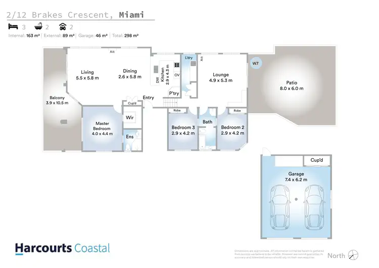 Floorplan of Homely semi-detached listing, 2/12 Brakes Crescent, Miami QLD 4220