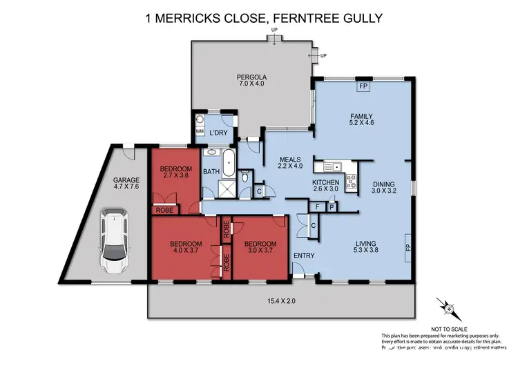 Floorplan of Homely house listing, 1 Merricks Close, Ferntree Gully VIC 3156