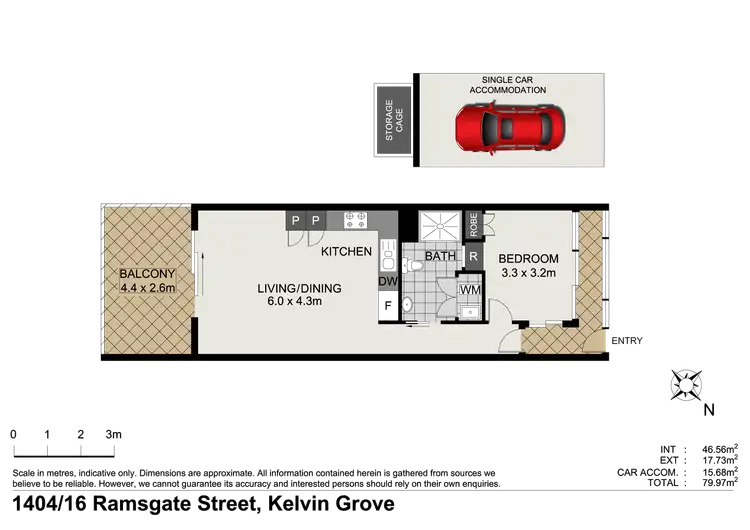 Floorplan of Homely apartment listing, 1404/16 Ramsgate Street, Kelvin Grove QLD 4059