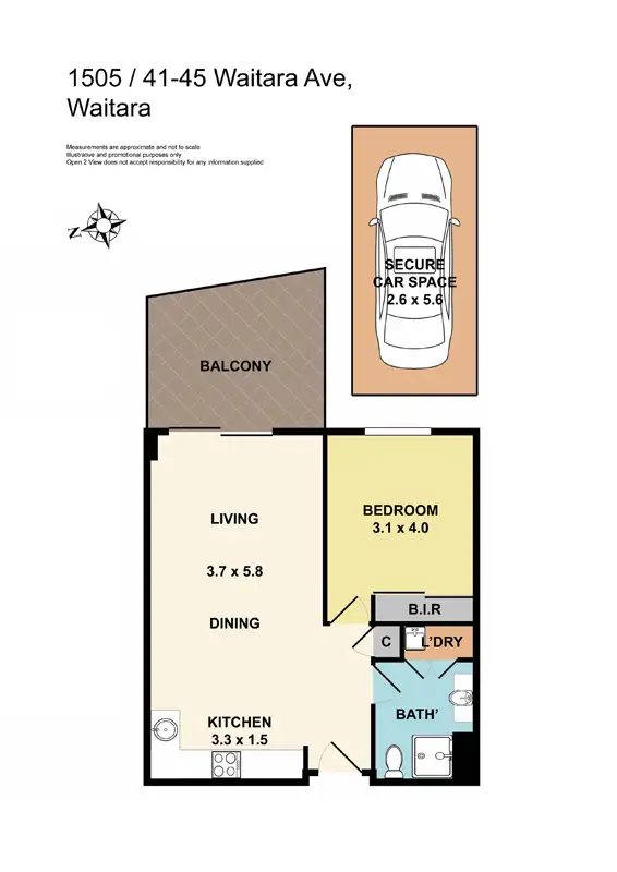 Floorplan of Homely apartment listing, 1505/41-45 Waitara Avenue, Waitara NSW 2077