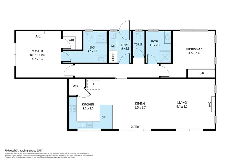 Floorplan of Homely house listing, 70 Weeah Street, Inglewood VIC 3517