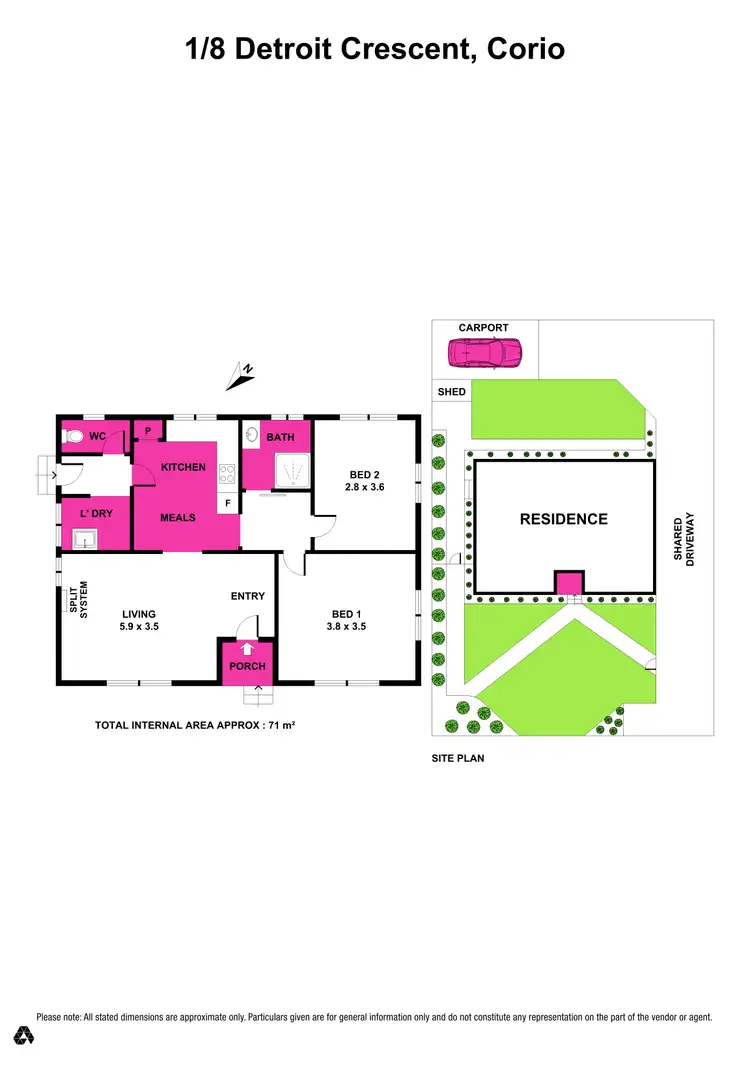 Floorplan of Homely house listing, 1/8 Detroit Crescent, Corio VIC 3214