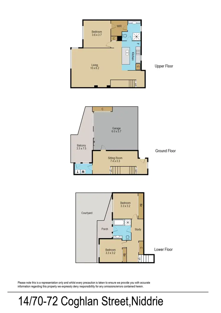 Floorplan of Homely townhouse listing, 14/70-72 Coghlan Street, Niddrie VIC 3042