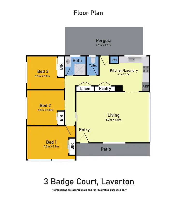 Floorplan of Homely house listing, 3 Badge Court, Laverton VIC 3028