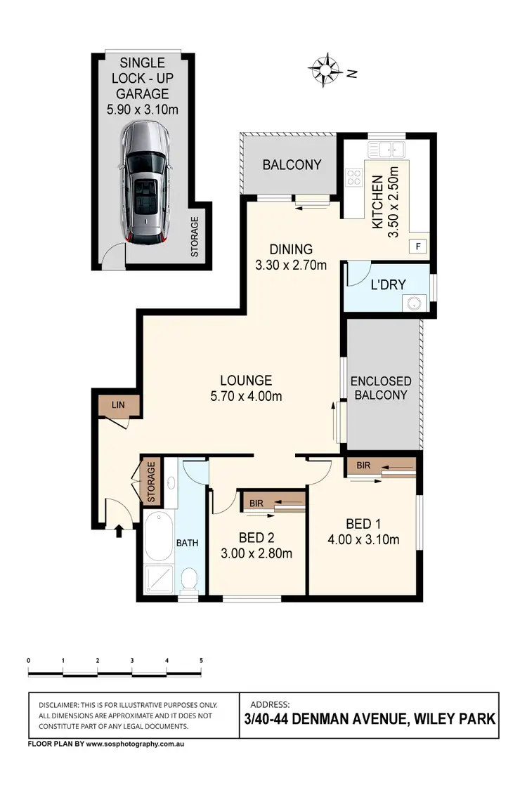 Floorplan of Homely unit listing, 3/40-44 Denman Avenue, Wiley Park NSW 2195