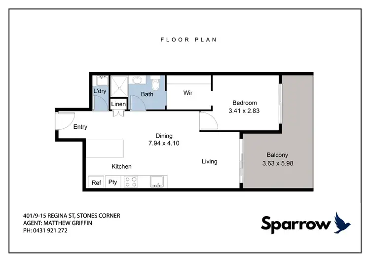 Floorplan of Homely apartment listing, 401/9-15 Regina Street, Stones Corner QLD 4120