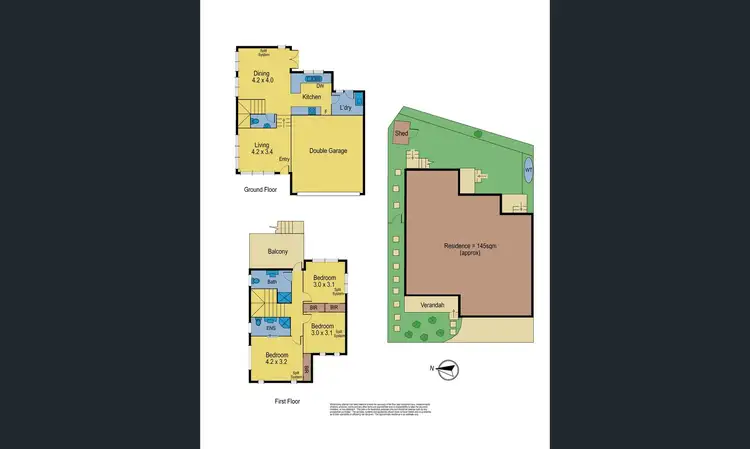 Floorplan of Homely townhouse listing, 4/5 Edward Court, Ivanhoe VIC 3079