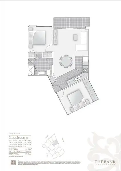 Floorplan of Homely apartment listing, 2504/283 City Road, Southbank VIC 3006