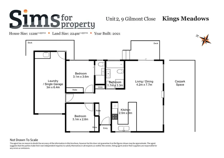 Floorplan of Homely unit listing, 2/9 Gilmont Close, Kings Meadows TAS 7249