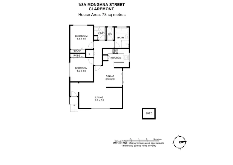 Floorplan of Homely house listing, 1/8A Mongana Street, Claremont TAS 7011