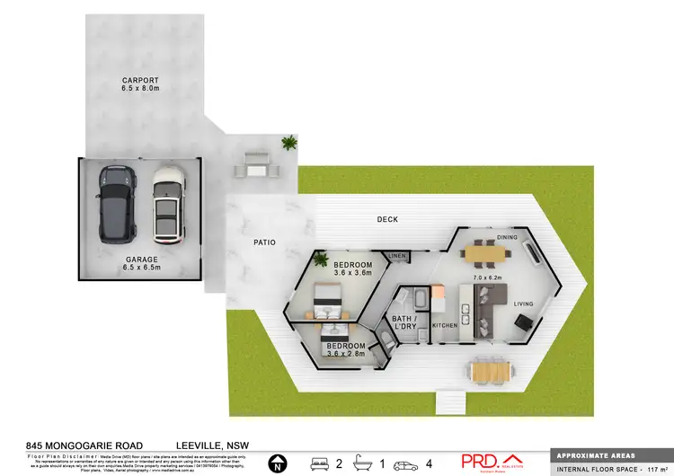 Floorplan of Homely rural property listing, 845 Mongogarie Road, Leeville NSW 2470