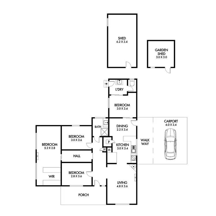 Floorplan of Homely house listing, 36 Wawunna Road, Horsham VIC 3400