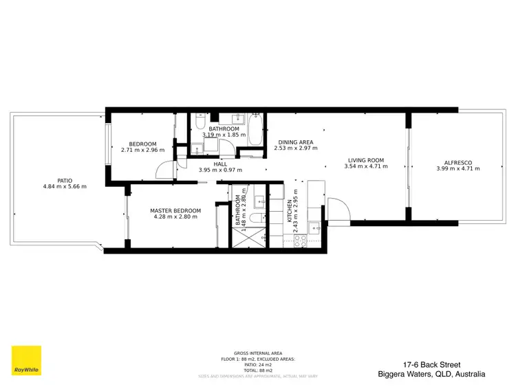 Floorplan of Homely apartment listing, 17/6 Back Street, Biggera Waters QLD 4216