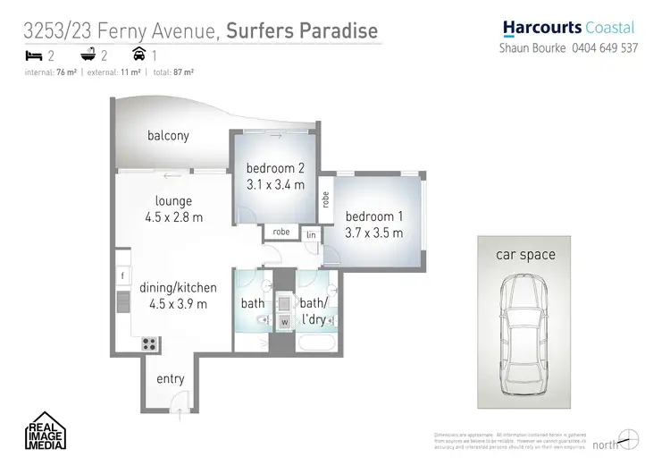 Floorplan of Homely apartment listing, 3256/23 Ferny Avenue, Surfers Paradise QLD 4217