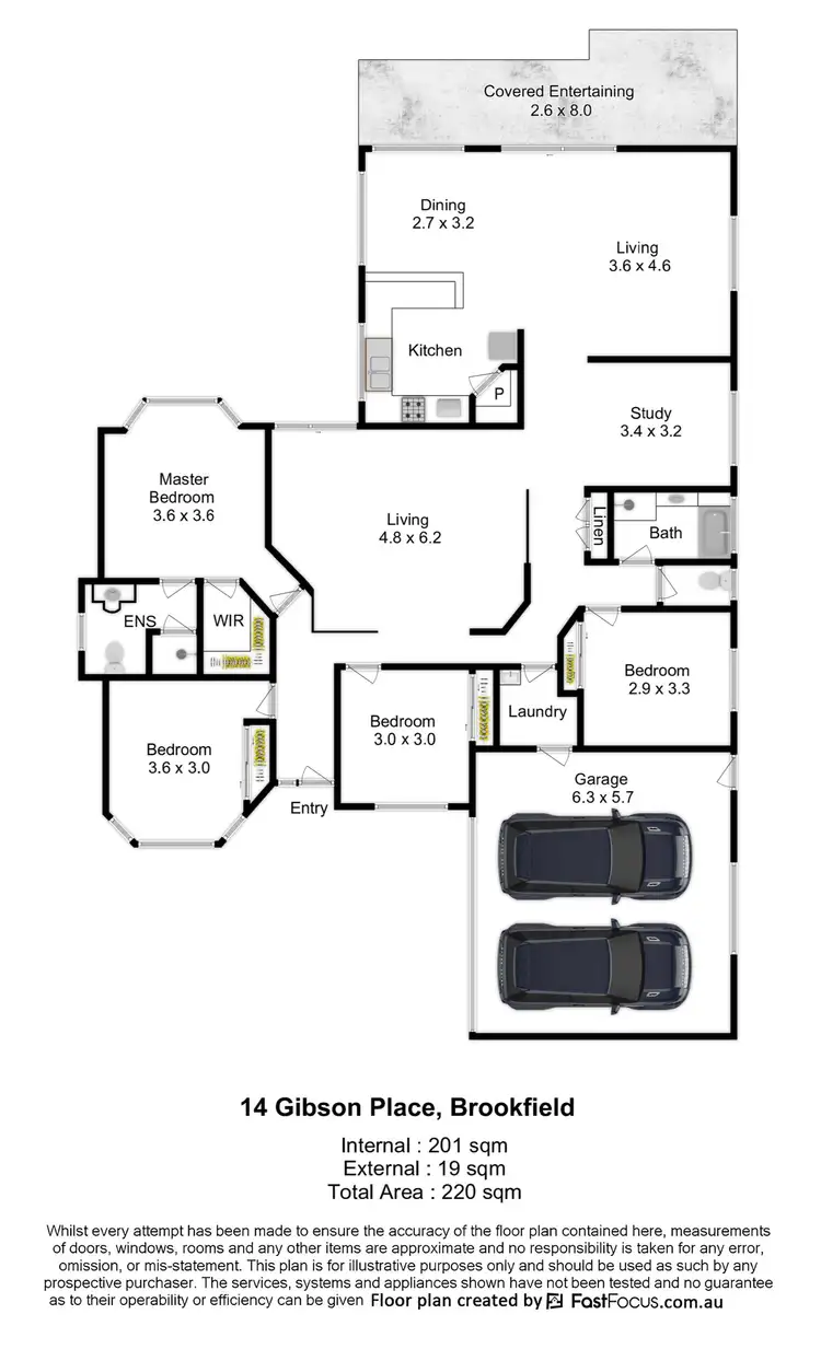 Floorplan of Homely house listing, 14 Gibson Place, Brookfield QLD 4069