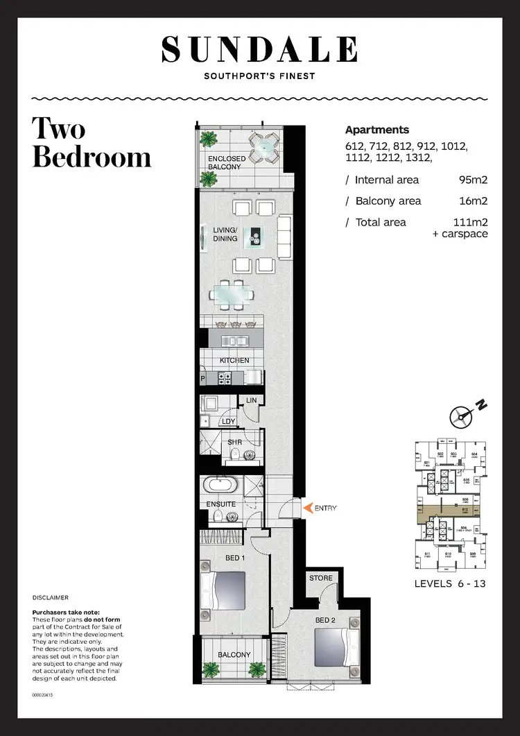 Floorplan of Homely apartment listing, 712/2 Como Crescent, Southport QLD 4215