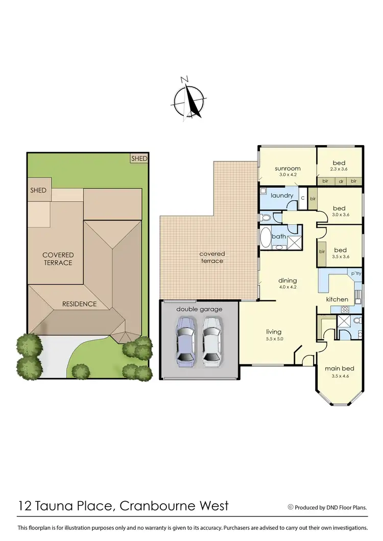 Floorplan of Homely house listing, 12 Tauna Place, Cranbourne West VIC 3977