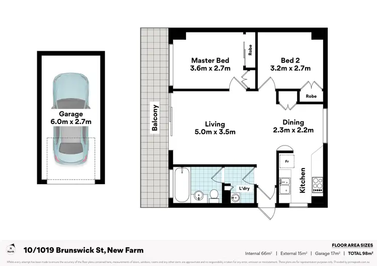 Floorplan of Homely apartment listing, 10/1019 Brunswick Street, New Farm QLD 4005