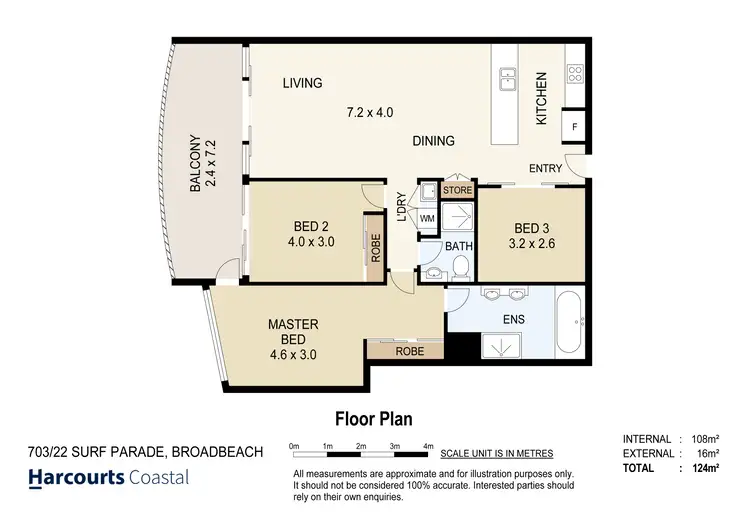 Floorplan of Homely unit listing, 703/22 Surf Parade, Broadbeach QLD 4218