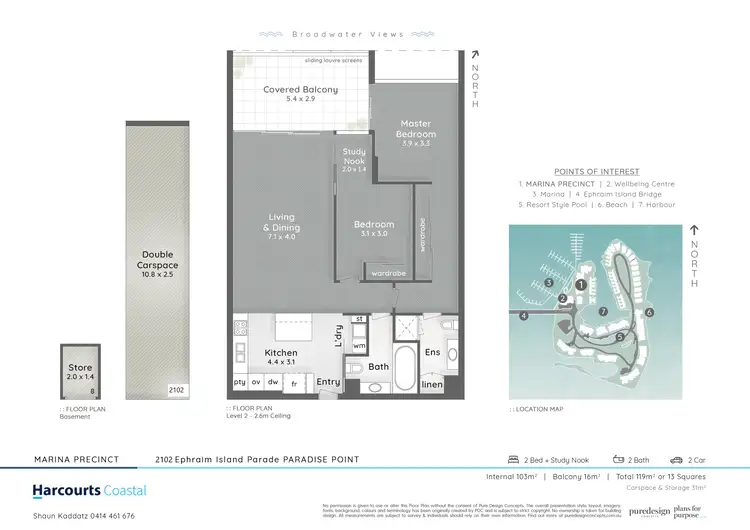 Floorplan of Homely apartment listing, 2102 Ephraim Island, Paradise Point QLD 4216