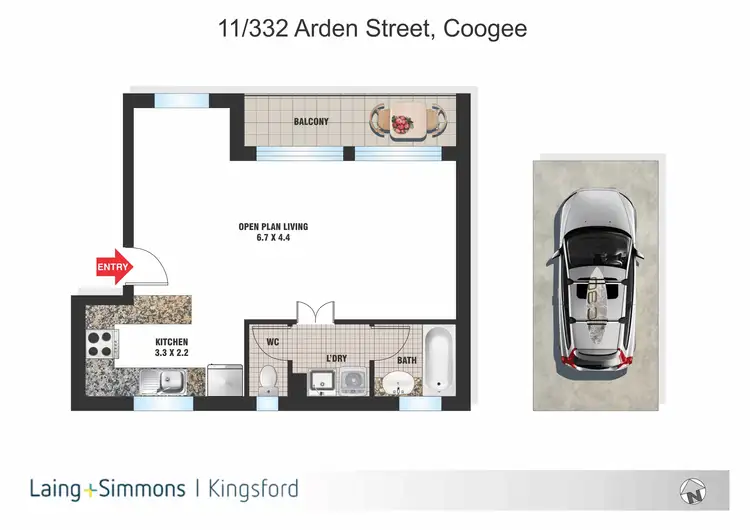 Floorplan of Homely studio listing, 11/332 Arden Street, Coogee NSW 2034
