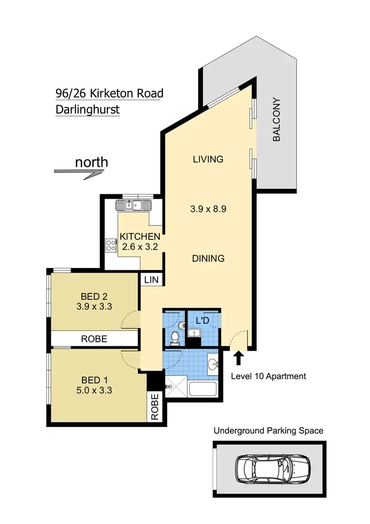 Floorplan of Homely apartment listing, 96/26 Kirketon Road, Darlinghurst NSW 2010