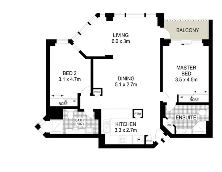 Floorplan of Homely apartment listing, 1306/70 Remembrance Drive, Surfers Paradise QLD 4217