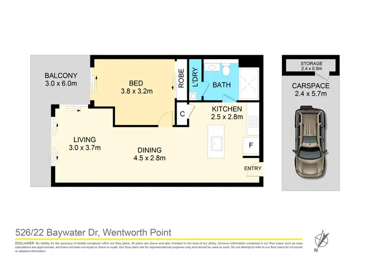 Floorplan of Homely apartment listing, 526/22 Baywater Drive, Wentworth Point NSW 2127