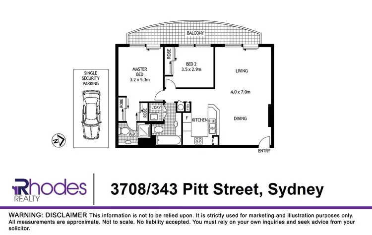 Floorplan of Homely apartment listing, 3708/343 Pitt Street, Sydney NSW 2000
