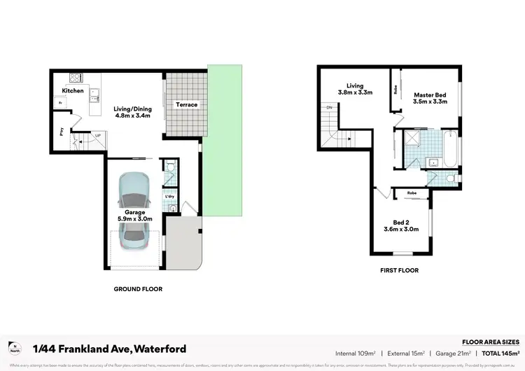 Floorplan of Homely townhouse listing, 1/44 Frankland Avenue, Waterford QLD 4133
