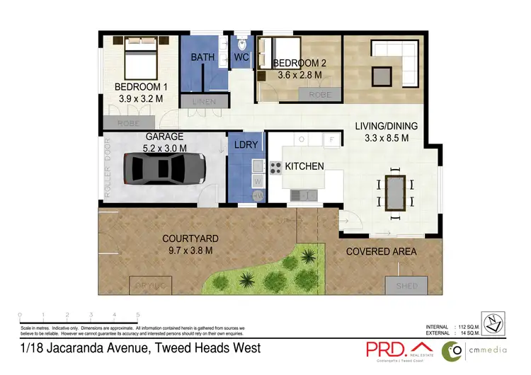 Floorplan of Homely semi-detached listing, 1/18 Jacaranda Avenue, Tweed Heads West NSW 2485