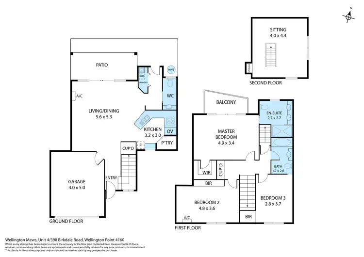 Floorplan of Homely townhouse listing, 4/398 Birkdale Road, Wellington Point QLD 4160