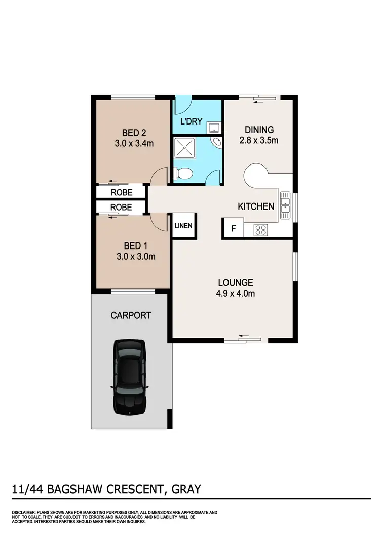 Floorplan of Homely unit listing, 11/44 Bagshaw Crescent, Gray NT 830