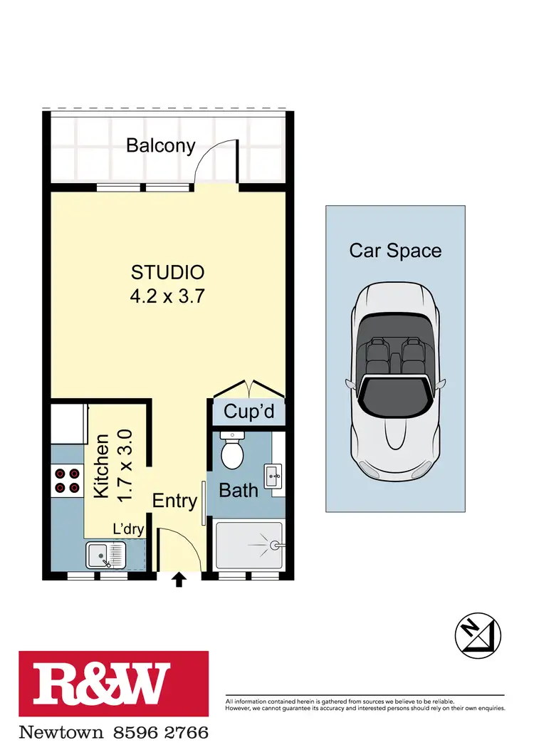 Floorplan of Homely studio listing, 7/71 Alice Street, Newtown NSW 2042