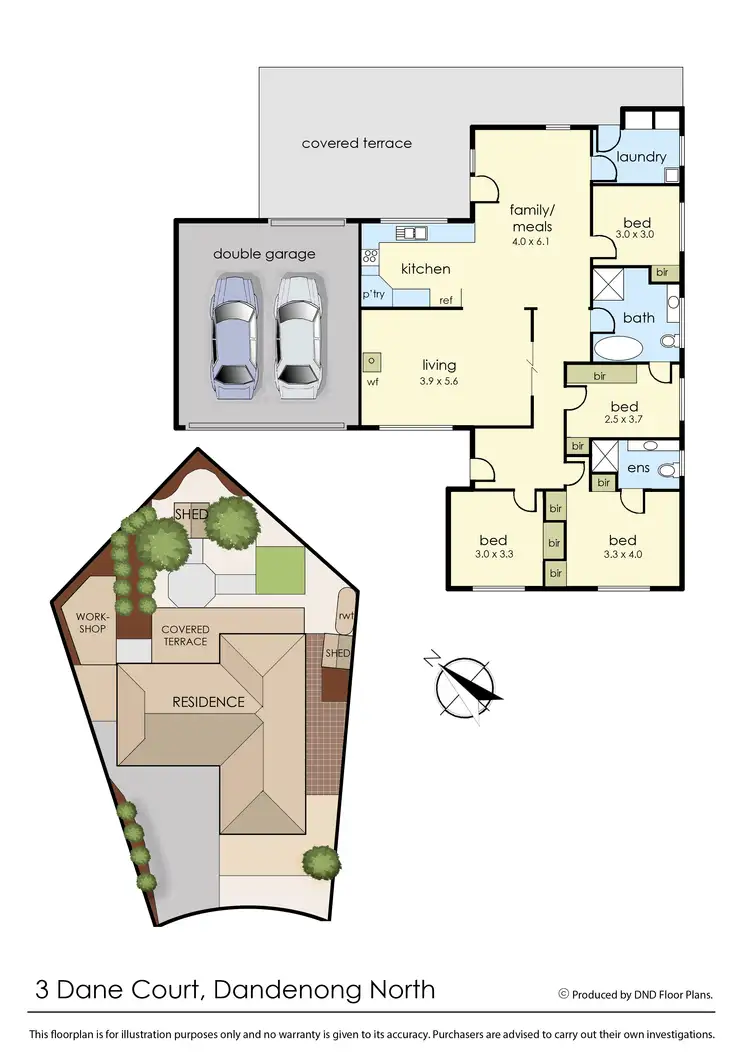 Floorplan of Homely house listing, 3 Dane Court, Dandenong North VIC 3175