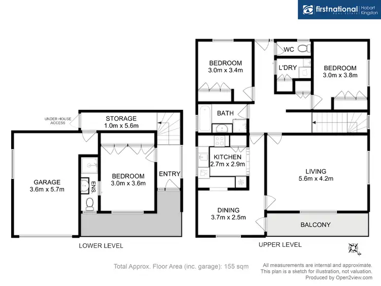 Floorplan of Homely unit listing, 1/83 Roslyn Avenue, Kingston Beach TAS 7050