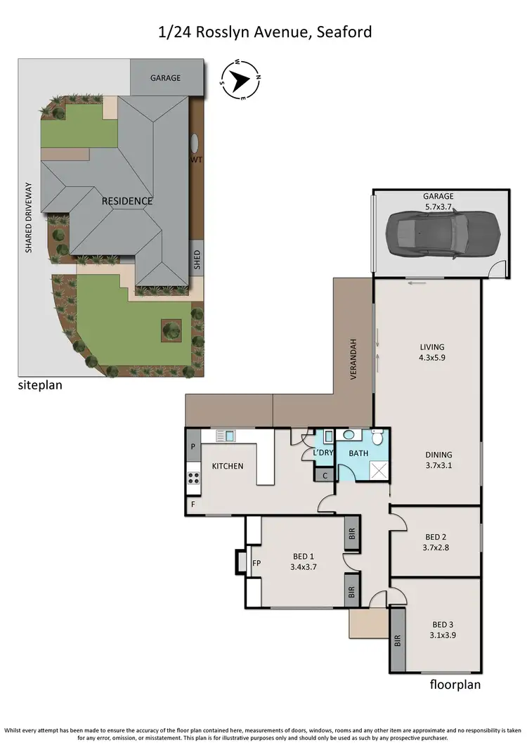 Floorplan of Homely house listing, 1/24 Rosslyn Avenue, Seaford VIC 3198