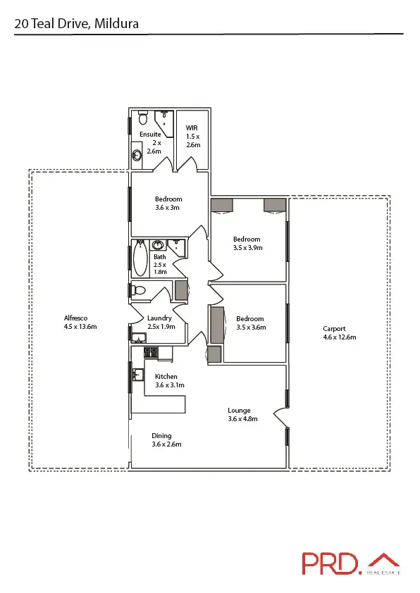 Floorplan of Homely house listing, 20 Teal Drive, Mildura VIC 3500